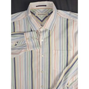 Tommy Bahama Mens XL Cotton Silk Blend Western Striped Long Sleeve Cowboy Rodeo